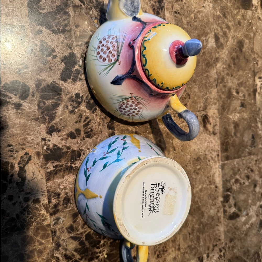 Hand-Painted Ceramic Teapot with Multicolor Design - Picture 5 of 5